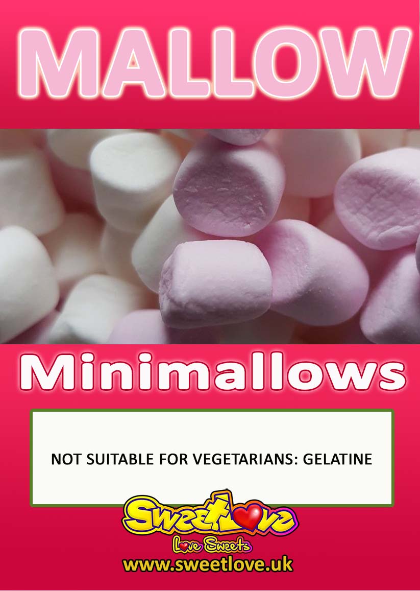 Vending label for Mini Marshmallows.
